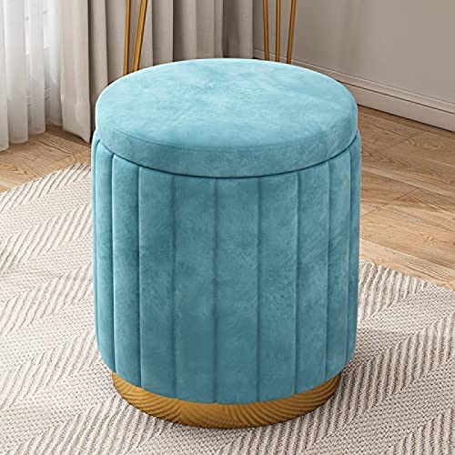 DGDHHSFJDJ Pouf de Rangement en Velours, Base dorée – Grand Repose-Pieds Rond en Peluche et Fauteuil de coiffeuse, Pour UNE décoration intérieure élégante – Solution de Rangement douce et spacieuse DGDHHSFJDJ Pouf de Rangement en Velours, Base dorée – Grand Repose-Pieds Rond en Peluche et Fauteuil de coiffeuse, Pour UNE décoration intérieure élégante – Solution de Rangement douce et spacieuse von DGDHHSFJDJ