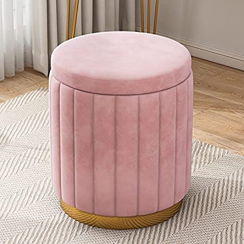 DGDHHSFJDJ Pouf de Rangement en Velours, Base dorée – Grand Repose-Pieds Rond en Peluche et Fauteuil de coiffeuse, Pour UNE décoration intérieure élégante – Solution de Rangement douce et spacieuse DGDHHSFJDJ Pouf de Rangement en Velours, Base dorée – Grand Repose-Pieds Rond en Peluche et Fauteuil de coiffeuse, Pour UNE décoration intérieure élégante – Solution de Rangement douce et spacieuse von DGDHHSFJDJ