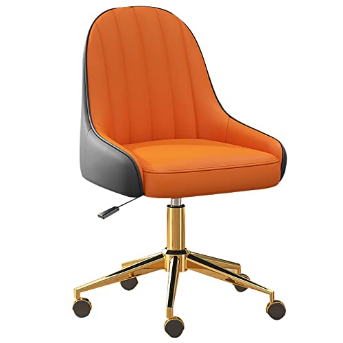 DGDHHSFJDJ Premium-Chefsessel, PU-Leder mit Verstellbarer Lendenwirbel- und Höhenverstellung, drehbares Design mit Goldener Basis, extra gepolsterter ergonomischer Computersitz von DGDHHSFJDJ