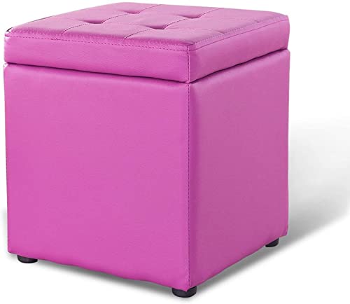 DGDHHSFJDJ Rosa Kunstleder Klappbarer Ottoman-Schminksessel mit Stauraum für Heimdekoration, Spielzeugkiste und Decke DGDHHSFJDJ Rosa Kunstleder Klappbarer Ottoman-Schminksessel mit Stauraum für Heimdekoration, Spielzeugkiste und Decke von DGDHHSFJDJ