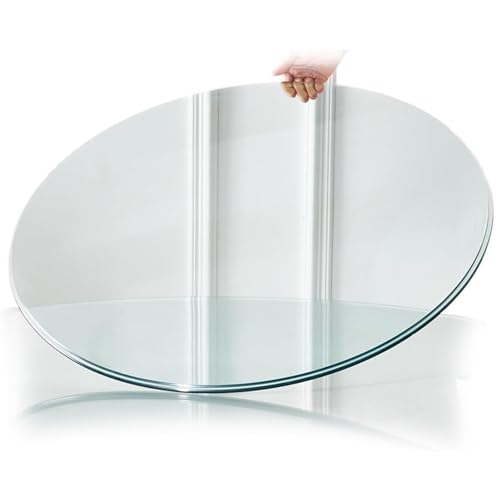 DGDHHSFJDJ Runde Tischplatte aus gehärtetem Glas für den Außenbereich – 75 cm (30 Zoll) transparente, abgerundete Kante, ideal für Terrassen-, Küchen-, ESS- und Couchtische – und stilvolles Design von DGDHHSFJDJ