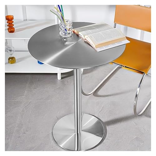 DGDHHSFJDJ Runder Bartisch aus Edelstahl – Cocktail-Kneipentisch für den Innen- und Außenbereich, für Bistros, Sofaseiten oder Essbereiche von DGDHHSFJDJ