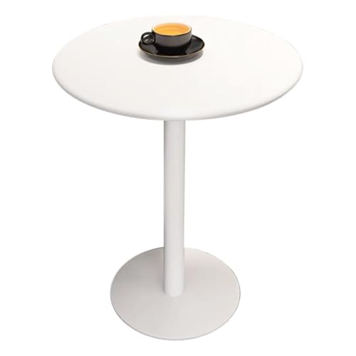 DGDHHSFJDJ Runder weißer Bistrotisch – höhenverstellbarer Bar-Cocktail-Pub-Couchtisch mit Metallplatte und -Basis zum Essen oder als Sofa DGDHHSFJDJ Runder weißer Bistrotisch – höhenverstellbarer Bar-Cocktail-Pub-Couchtisch mit Metallplatte und -Basis zum Essen oder als Sofa von DGDHHSFJDJ