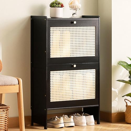 DGDHHSFJDJ Schmaler Schuhschrank aus Bambus mit Klappschubladen, freistehendes Rattan für Eingangsbereich, Flur und Schrank, 50 x 24 x 87 cm – stilvolle und platzsparende Lösung DGDHHSFJDJ Schmaler Schuhschrank aus Bambus mit Klappschubladen, freistehendes Rattan für Eingangsbereich, Flur und Schrank, 50 x 24 x 87 cm – stilvolle und platzsparende Lösung von DGDHHSFJDJ