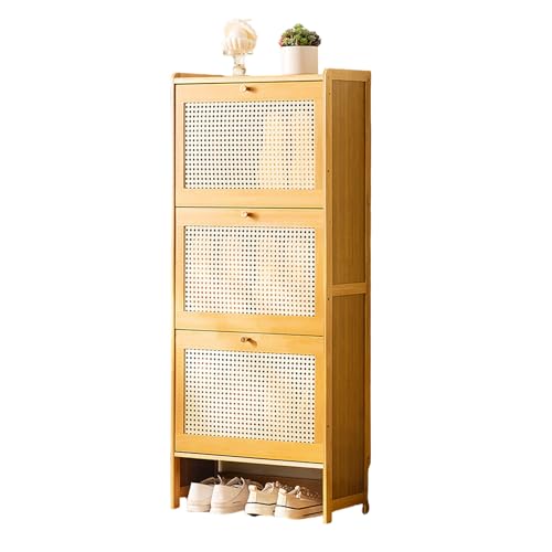 DGDHHSFJDJ Schmaler Schuhschrank aus Bambus mit Klappschubladen, freistehendes Rattan für Eingangsbereich, Flur und Schrank, 50 x 24 x 87 cm – stilvolle und platzsparende Lösung DGDHHSFJDJ Schmaler Schuhschrank aus Bambus mit Klappschubladen, freistehendes Rattan für Eingangsbereich, Flur und Schrank, 50 x 24 x 87 cm – stilvolle und platzsparende Lösung von DGDHHSFJDJ