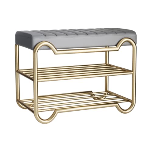 DGDHHSFJDJ Schuhaufbewahrungsbank im modernen Stil mit gepolsterter Sitzfläche und 2 Ablagen, weißes Schuhregal für Eingangsbereich, Flur, Schlafzimmer, Wohnzimmer, 23,6 x 17,7 Zoll DGDHHSFJDJ Schuhaufbewahrungsbank im modernen Stil mit gepolsterter Sitzfläche und 2 Ablagen, weißes Schuhregal für Eingangsbereich, Flur, Schlafzimmer, Wohnzimmer, 23,6 x 17,7 Zoll von DGDHHSFJDJ