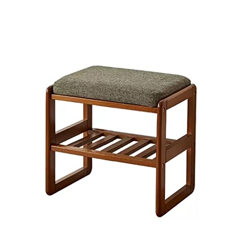 DGDHHSFJDJ Schuhbank aus Holz mit weichem Kissen, Schuhwechselhocker für den Eingangsbereich, stilvoller Sitzhocker für Zuhause, großes Schuhregal, perfekt für einfachen Schuhwechsel von DGDHHSFJDJ