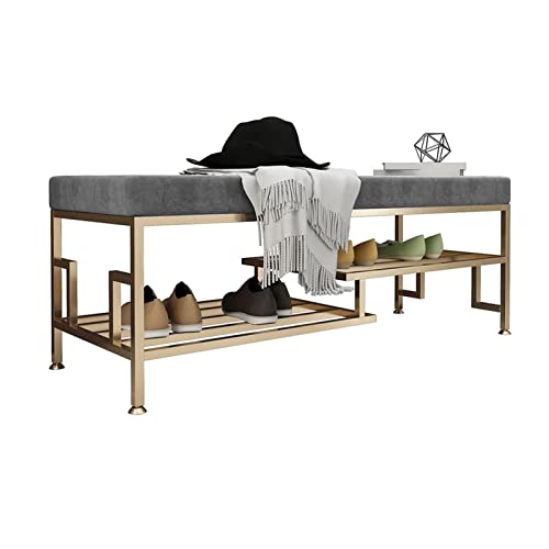DGDHHSFJDJ Schuhbank aus Metall für den Eingangsbereich mit Sitzkissen, Bank, 2-stufiger Schuhschrank, Flur, Badezimmer, Wohnzimmer, Lagerregal für den Außenbereich DGDHHSFJDJ Schuhbank aus Metall für den Eingangsbereich mit Sitzkissen, Bank, 2-stufiger Schuhschrank, Flur, Badezimmer, Wohnzimmer, Lagerregal für den Außenbereich von DGDHHSFJDJ