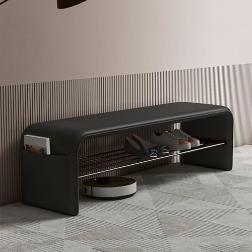 DGDHHSFJDJ Schuhbank für den Eingangsbereich mit Lederkissen und Metallrahmen, Braun, 47,2 Zoll, Schuhregal und Aufbewahrungsbank für Wohnzimmer und Flur DGDHHSFJDJ Schuhbank für den Eingangsbereich mit Lederkissen und Metallrahmen, Braun, 47,2 Zoll, Schuhregal und Aufbewahrungsbank für Wohnzimmer und Flur von DGDHHSFJDJ