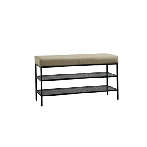 DGDHHSFJDJ Schuhregal für den Eingangsbereich mit gepolstertem Sitz, 2-stöckiger Schuhschrank für den Eingangsbereich, Flur, Schlafzimmer, Außenbereich DGDHHSFJDJ Schuhregal für den Eingangsbereich mit gepolstertem Sitz, 2-stöckiger Schuhschrank für den Eingangsbereich, Flur, Schlafzimmer, Außenbereich von DGDHHSFJDJ