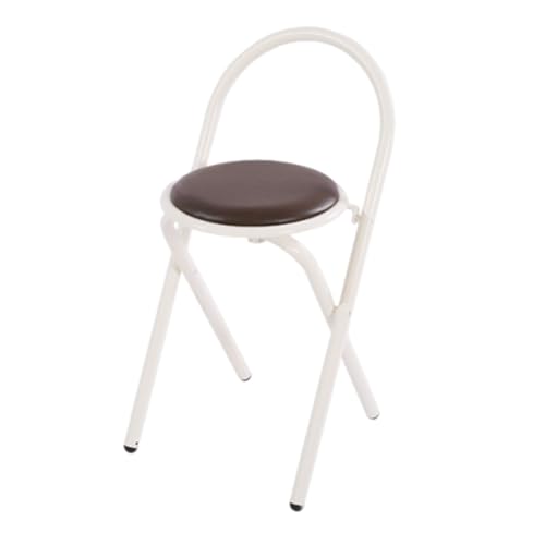 DGDHHSFJDJ Schwarzer, gepolsterter, klappbarer Barhocker mit Rückenlehne aus PU-Leder – tragbar für Küche, Garten und Camping, Robustes Design, Sitzhöhe 46 cm von DGDHHSFJDJ