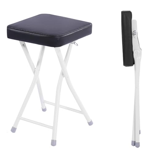 DGDHHSFJDJ Schwarzer tragbarer, gepolsterter, klappbarer Barhocker – Tragkraft 120 kg für Küchen, Wohnzimmer und Camping, Sitzhöhe 49 cm von DGDHHSFJDJ