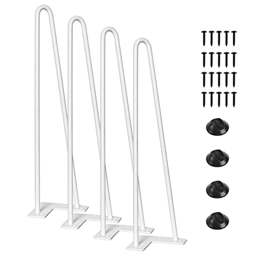 DGDHHSFJDJ Set mit 4 Haarnadel-Tischbeinen aus Metall, 20 Zoll, Moderne DIY-Möbelbeine für Couchtische, Bänke, Stühle und Schreibtische – inklusive Schrauben und Fußschutz, Farbe: Weiß von DGDHHSFJDJ