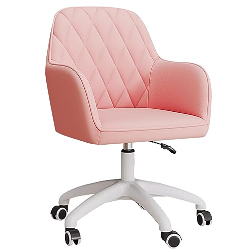 DGDHHSFJDJ Stilvoller Chefsessel aus Samt, höhenverstellbar mit mittelhoher Rückenlehne, ergonomischer Drehstuhl mit Rollen und Armlehnen für zu Hause von DGDHHSFJDJ