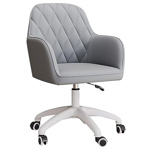 DGDHHSFJDJ Stilvoller Chefsessel aus Samt, höhenverstellbar mit mittelhoher Rückenlehne, ergonomischer Drehstuhl mit Rollen und Armlehnen für zu Hause von DGDHHSFJDJ