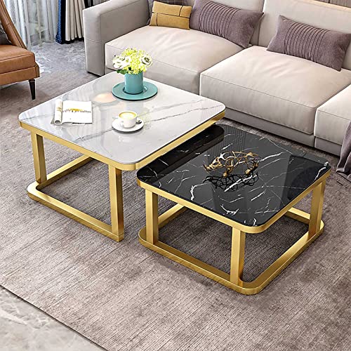 DGDHHSFJDJ Stilvolles, stapelbares Couchtisch-Set mit Marmorglasplatte, platzsparendes Design für das Wohnzimmer, Beistelltische mit Metallrahmen, Moderne Wohnmöbel. DGDHHSFJDJ Stilvolles, stapelbares Couchtisch-Set mit Marmorglasplatte, platzsparendes Design für das Wohnzimmer, Beistelltische mit Metallrahmen, Moderne Wohnmöbel. von DGDHHSFJDJ