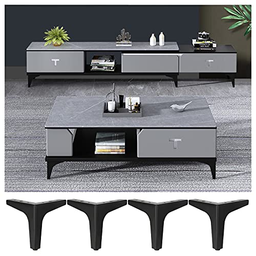 DGDHHSFJDJ Stück Tischbeine aus Metall, Moderne industrielle Stützbeine für Betten, Schreibtische, Couchtische, rutschfest und verschleißfest, 13 cm/5,1 Zoll Ersatzfüße, Silber-Finish von DGDHHSFJDJ