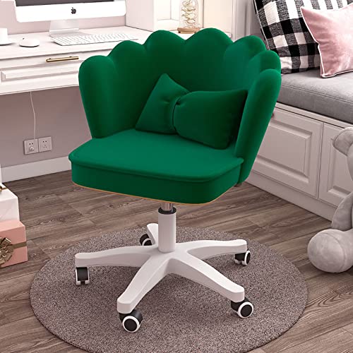 DGDHHSFJDJ Stühle, Schminkstuhl mit Rückenlehne, Niedliche Bürostühle Gepolsterter Schreibtischstuhl Drehsessel mit Rädern, Bequemer Computerstuhl/Blau/56 * 71-81Cm von DGDHHSFJDJ