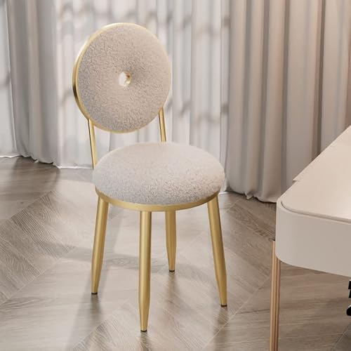 DGDHHSFJDJ Tabouret de coiffeuse - Pouf Rond rembourré Avec dossier, Pieds en métal doré, rembourrage en éponge - Idéal Pour le Salon et la Chambre DGDHHSFJDJ Tabouret de coiffeuse - Pouf Rond rembourré Avec dossier, Pieds en métal doré, rembourrage en éponge - Idéal Pour le Salon et la Chambre von DGDHHSFJDJ