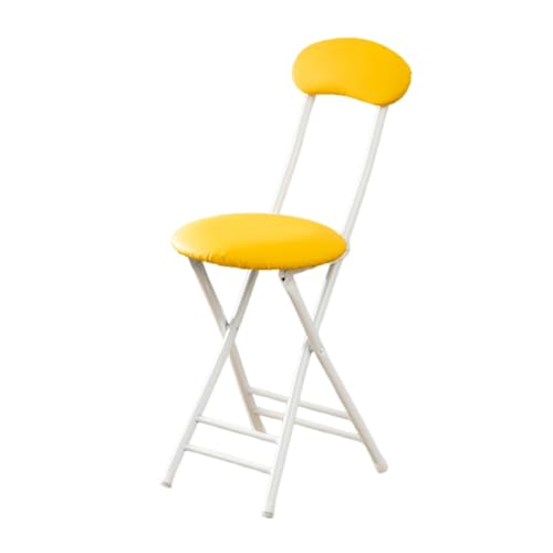 DGDHHSFJDJ Tragbarer, gepolsterter, klappbarer Barhocker aus PU-Leder mit Rückenlehne und Fußstütze – Frühstückshocker, Tragkraft 100 kg, Sitzhöhe 45 cm, Braun von DGDHHSFJDJ