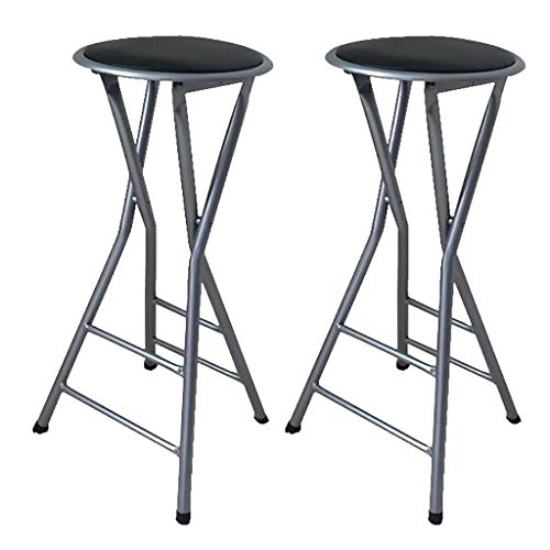 DGDHHSFJDJ Tragbarer, zusammenklappbarer Barhocker, 2er-Set mit PU-Sitzfläche und Armlehne – 33 x 33 x 70 cm Dickes Kissen, Hochstuhl, ideal zum Essen im Haushalt für Erwachsene von DGDHHSFJDJ