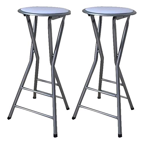 DGDHHSFJDJ Tragbarer, zusammenklappbarer Barhocker, 2er-Set mit PU-Sitzfläche und Armlehne – 33 x 33 x 70 cm Dickes Kissen, Hochstuhl, ideal zum Essen im Haushalt für Erwachsene von DGDHHSFJDJ