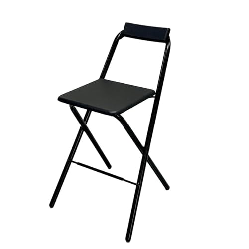 DGDHHSFJDJ Tragbarer, zusammenklappbarer Barhocker aus silbernem Rohrholz mit Rückenlehne und Fußstütze – für Campingläden im Freien, Sitzhöhe 60 cm von DGDHHSFJDJ