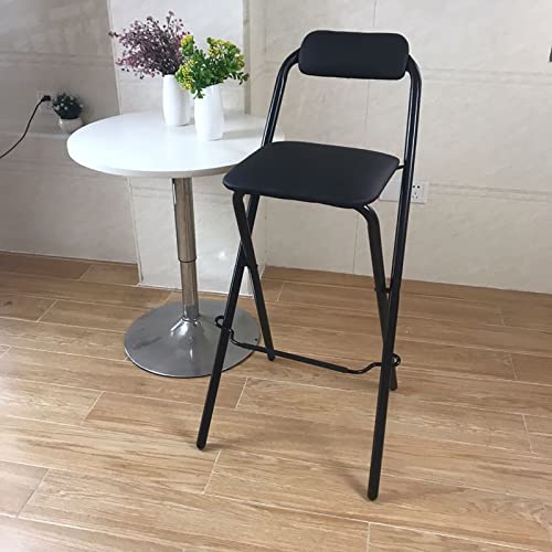 DGDHHSFJDJ Tragbarer Klapphocker mit schwarzem Metallrahmen, Rückenlehne und gepolsterter Sitzfläche – Barstuhl für Küchen, Bars und Restaurants, 70 cm DGDHHSFJDJ Tragbarer Klapphocker mit schwarzem Metallrahmen, Rückenlehne und gepolsterter Sitzfläche – Barstuhl für Küchen, Bars und Restaurants, 70 cm von DGDHHSFJDJ