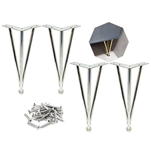 DGDHHSFJDJ Verstellbare Silberne Möbelbeine, 4er-Set – dreieckige Tisch- und Sofa-Ersatzfüße für DIY-Projekte, Moderne Schränke, Schreibtische, Bänke, Nachttische von DGDHHSFJDJ
