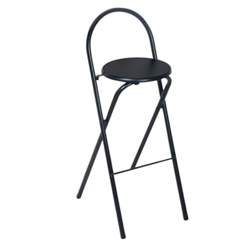 DGDHHSFJDJ Weißer klappbarer Barhocker aus Holz mit Rückenlehne und Fußstütze – Thekenhocker aus Metall für Kücheninseln, Gitarrenläden, Sitzhöhe 60 cm von DGDHHSFJDJ