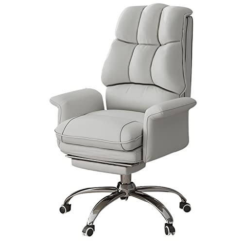 Ergonomic High Back PU Leather Office Computer Desk Chair with Adjustable Reclining Swivel Footrest and Game Function White von DGDHHSFJDJ