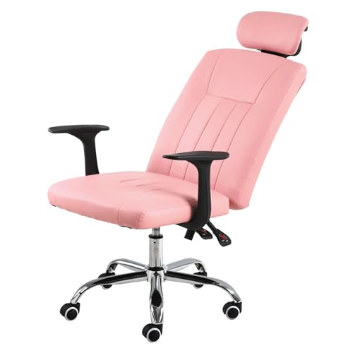 Ergonomischer Büro-Gaming-Stuhl mit höhenverstellbarer Kopfstütze, PU-Leder, bequeme Rückenlehne, kleiner PC-Drehstuhl, breiter Stuhl für Studium, Arbeit, Executive, Wohnzimmer, Schlafzimmer von DGDHHSFJDJ