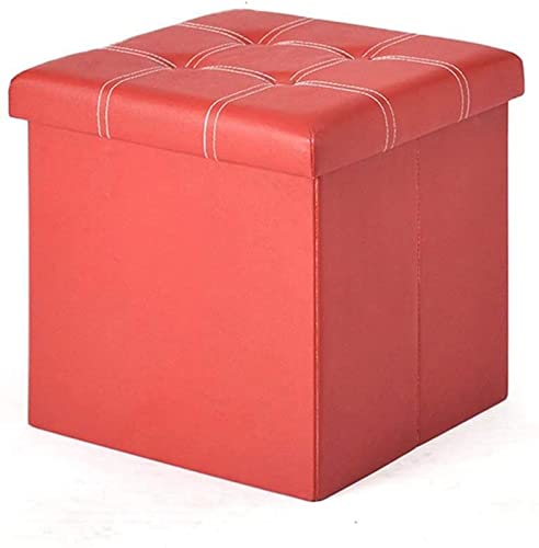 Faltbare Ottoman-Aufbewahrungsbox mit Fußstütze – Gepolsterter Fußhocker mit Deckel, quadratisches Design für Wohnzimmer und Flur. Stilvoller brauner Fußstützenstuhl für Komfort und Platzers von DGDHHSFJDJ