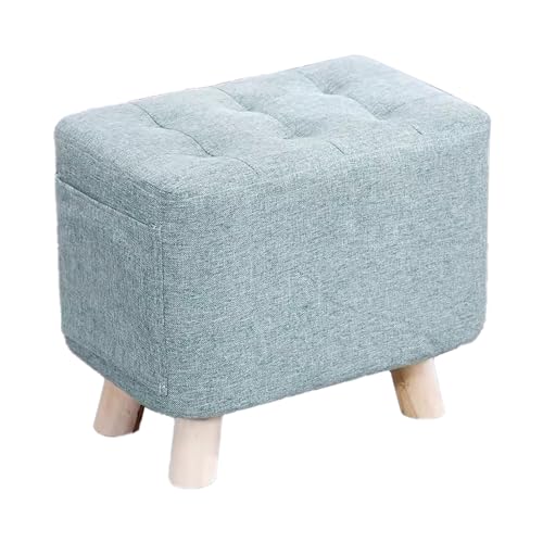 Kleiner Fußhocker aus Stoff im Mid-Century-Stil, Ottomane mit Aufbewahrungstaschen und Holzbeinen, Beige, ideal für Wohnzimmer, Schlafzimmer, Foyer, Schmutzschleuse oder Flur, 40 x 25 x 27 c Kleiner Fußhocker aus Stoff im Mid-Century-Stil, Ottomane mit Aufbewahrungstaschen und Holzbeinen, Beige, ideal für Wohnzimmer, Schlafzimmer, Foyer, Schmutzschleuse oder Flur, 40 x 25 x 27 c von DGDHHSFJDJ