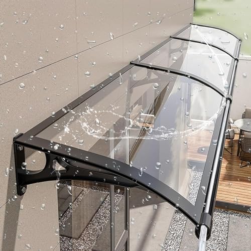 Modernes Markisendach aus Polycarbonat für Außendachterrasse, Haustür und Fenster, stilvoller Sonnenschutz für Terrassen und Balkone, L: 60 x B: 160 (cm) von DGDHHSFJDJ