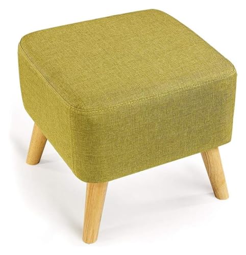 Quadratischer gepolsterter Fußhocker mit abnehmbarem Leinenbezug – kleiner Stützhocker aus Holz für niedrige Sitzgelegenheiten im Schlafzimmer und Wohnzimmer – stilvolle Fußstütze aus Stoff Quadratischer gepolsterter Fußhocker mit abnehmbarem Leinenbezug – kleiner Stützhocker aus Holz für niedrige Sitzgelegenheiten im Schlafzimmer und Wohnzimmer – stilvolle Fußstütze aus Stoff von DGDHHSFJDJ