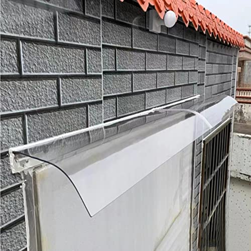 Regenmarkise für den Außenbereich, gebogen, transparent, Polycarbonat, Fensterschutz für Terrasse und Veranda, Abdeckung für die Vordertür, maximale Belastung 150 kg, 40 x 190 cm von DGDHHSFJDJ
