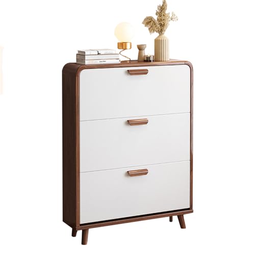 Schmaler Schuhschrank aus Holz, 3-türige vertikale Aufbewahrungseinheit mit hochklappbaren Schubladen, platzsparendes, verdecktes Design, herausnehmbare Regale, ideal für Wohnzimmer und Wohn Schmaler Schuhschrank aus Holz, 3-türige vertikale Aufbewahrungseinheit mit hochklappbaren Schubladen, platzsparendes, verdecktes Design, herausnehmbare Regale, ideal für Wohnzimmer und Wohn von DGDHHSFJDJ