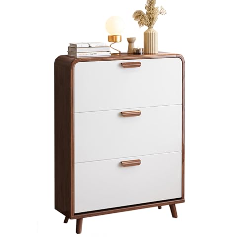 Schmaler Schuhschrank aus Holz, 3-türige vertikale Aufbewahrungseinheit mit hochklappbaren Schubladen, platzsparendes, verdecktes Design, herausnehmbare Regale, ideal für Wohnzimmer und Wohn Schmaler Schuhschrank aus Holz, 3-türige vertikale Aufbewahrungseinheit mit hochklappbaren Schubladen, platzsparendes, verdecktes Design, herausnehmbare Regale, ideal für Wohnzimmer und Wohn von DGDHHSFJDJ