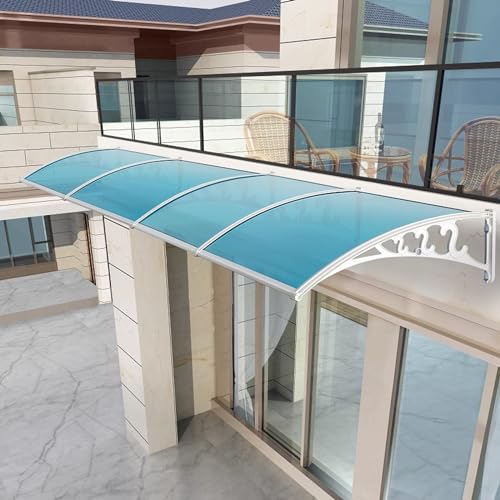 Terrassenmarkise für den Außenbereich mit UV-Schutz für die Haustür, Regenschutz, Verandaüberdachung und Fenstermarkise, Markise mit gebogenem Stützdach, 80 x 160 cm von DGDHHSFJDJ