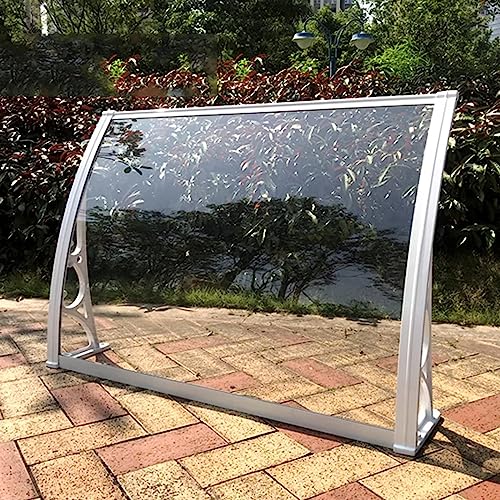 Transparenter Regenschutz aus Polycarbonat für die Vorder-/Hintertür, UV-Schutzdach mit weißer Halterung, selbstreinigende Markise für Veranda und Terrasse, 80 x 230 cm von DGDHHSFJDJ