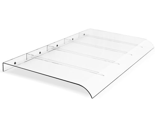 Türvordach aus transparentem Polycarbonat, langlebiger Unterstand für die Veranda bei Regen und Schnee, Breiten von 50 bis 160 cm, stilvoller Außenschutz für Eingänge und Terrassen, 50 x 200 von DGDHHSFJDJ