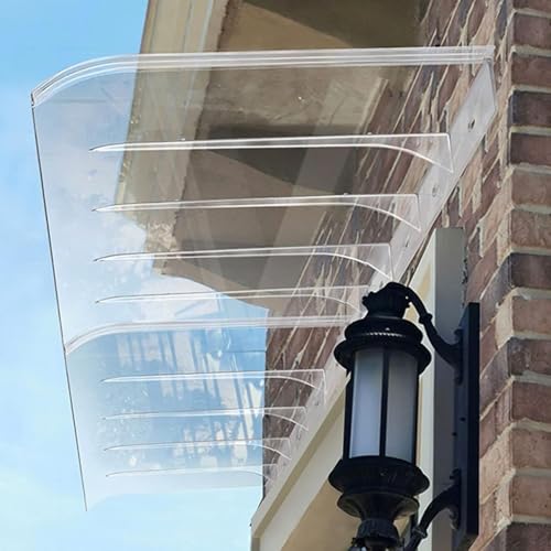 Unsichtbares Vordach für die Haustür, Polycarbonat, Außenschutz, Gebogene Veranda-Abdeckung für Tür, Eingang, Garten, Terrasse, Schutz, wetterbeständige Markise, 40 x 200 cm Unsichtbares Vordach für die Haustür, Polycarbonat, Außenschutz, Gebogene Veranda-Abdeckung für Tür, Eingang, Garten, Terrasse, Schutz, wetterbeständige Markise, 40 x 200 cm von DGDHHSFJDJ