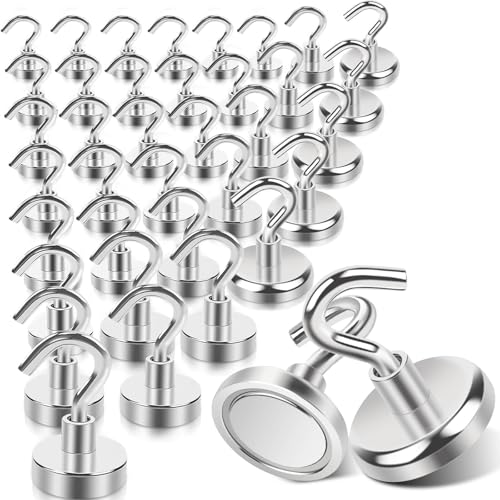 DGDUBRB 35Stück Magnethaken Extra Stark, 3 Verschiedene Größen Starke Magnete Mit Haken, Robuste Kreuzfahrt-Magnet Haken Für Klassenzimmer, Kabinen, Grill E-ZH-01 DGDUBRB 35Stück Magnethaken Extra Stark, 3 Verschiedene Größen Starke Magnete Mit Haken, Robuste Kreuzfahrt-Magnet Haken Für Klassenzimmer, Kabinen, Grill E-ZH-01 von DGDUBRB
