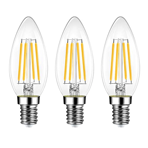 DGE E14 LED Lampe 4.7W, 470 Lumen 2700K Warmweiss E14 Kerze Led Glühbirne, Ersetzt 60W, 360° Abstrahlwinkel Energiesparlampe, 3er Pack von DGE