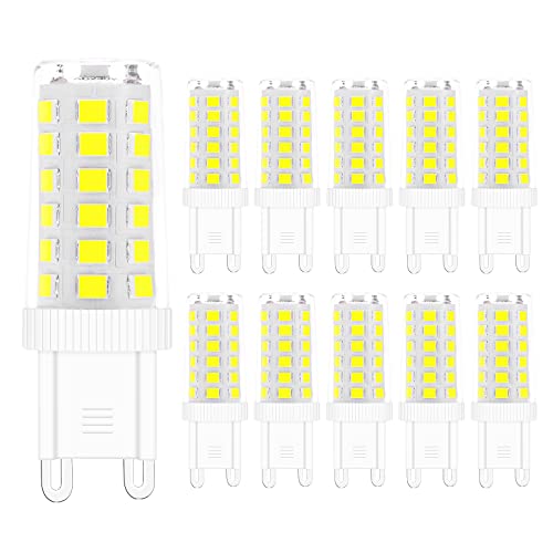 DGE G9 LED Lampe Kaltweiss, 5W 450 Lumen G9 LED Birnen Kaltweiß 6000K Ersatz 40W, 360° Abstrahlwinkel Energiesparlampe Nicht Dimmbar led leuchtmittel, 10er Pack von DGE