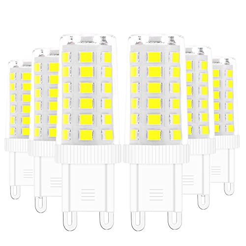 DGE G9 LED Lampe Warmweiß, 5W 500 Lumen G9 LED Birnen Kaltweiß 3000K Ersatz 40W, 360° Abstrahlwinkel Energiesparlampe Nicht Dimmbar led leuchtmittel, 6er Pack von DGE