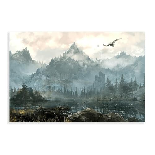 DGFRE Leinwandposter Skyrim Spiel im Unrahmen-Stil, 40 x 60 cm DGFRE Leinwandposter Skyrim Spiel im Unrahmen-Stil, 40 x 60 cm von DGFRE