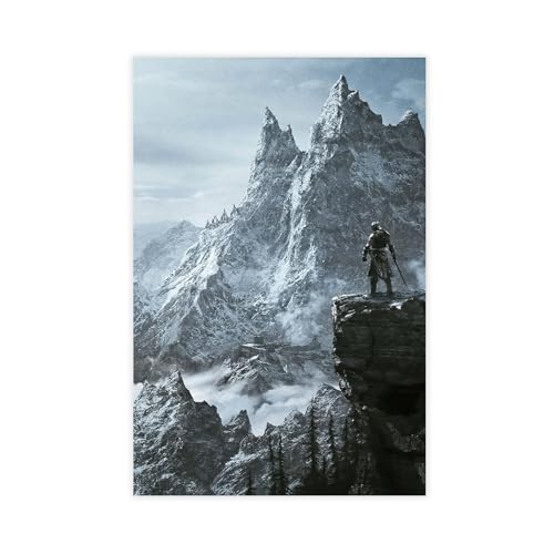 DGFRE Skyrim Game Leinwandposter im Unrahmen-Stil, 30 x 45 cm von DGFRE