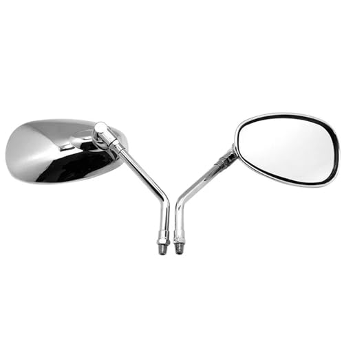 DGHBNP Motorrad-Seitenspiegel Motorrad Spiegel Set Chrom Modifizierte Silber Rückspiegel Motorrad Motocross Roller E-Bike Racing Motorrad Seite Spiegel von DGHBNP